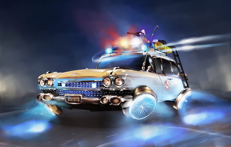 Ecto III Ghostbusters, artist, artwork, behance, digital-art, carros, HD wallpaper