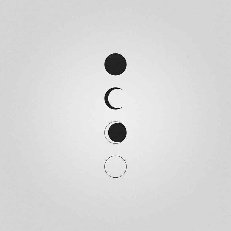 Moon, black, time, white, change, HD phone wallpaper