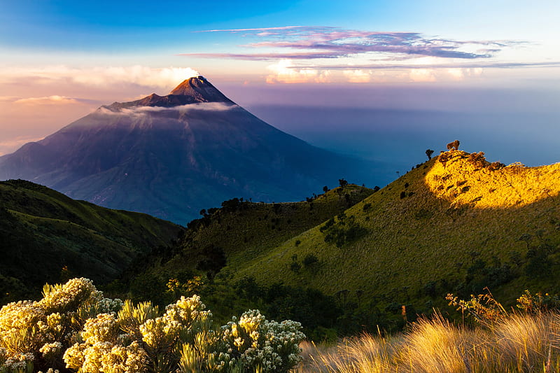 Volcano Java Island , island, volcano, nature, HD wallpaper