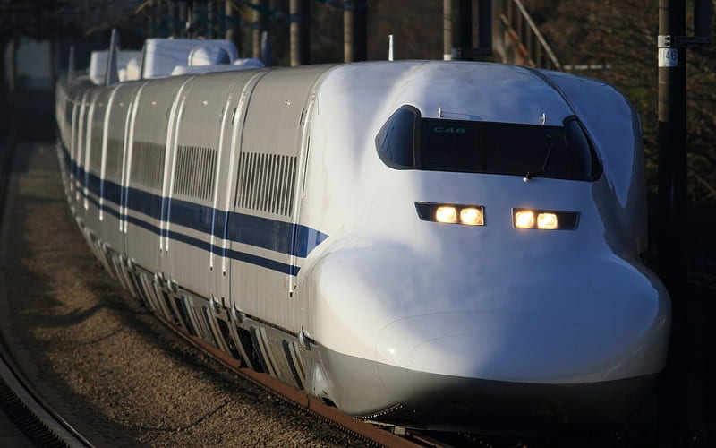 Train, japan, modern trains, high-speed train, HD wallpaper
