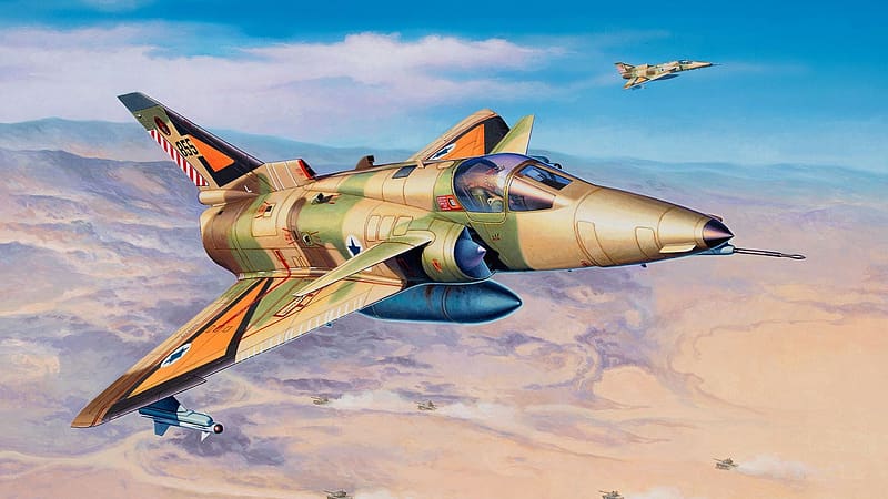 Kfir (Israeli Air Force), Art, Kfir, Jet, Israeli Air Force, Jets, Artwork, HD wallpaper