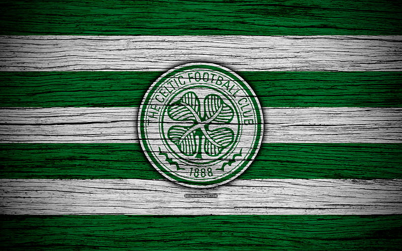 Celtic FC, logo, Scottish Premiership, soccer, football, Scotland, Celtic, wooden texture, Scottish Football Championship, FC Celtic, HD wallpaper