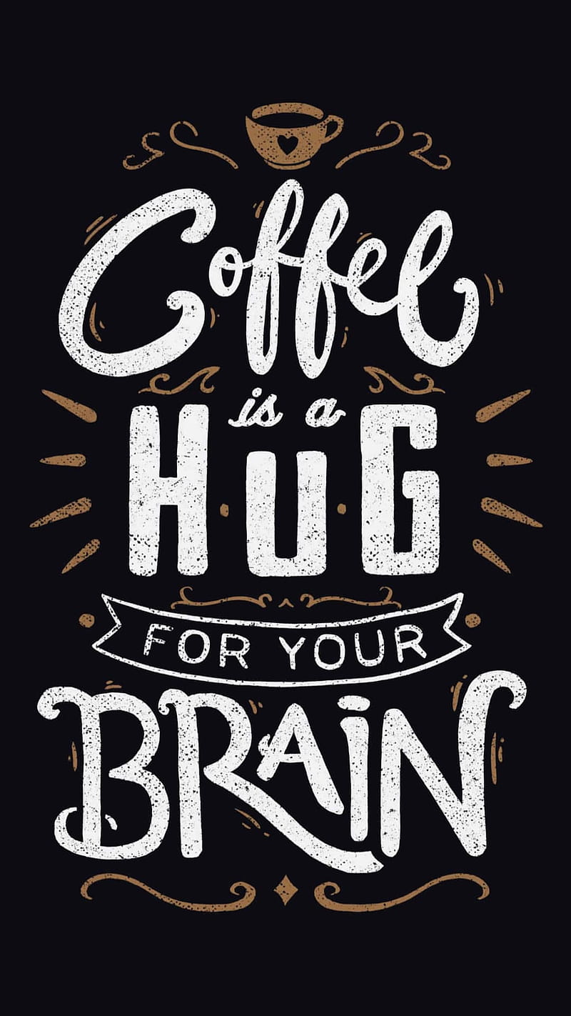 Coffee Brain, quotes, sayings, HD phone wallpaper