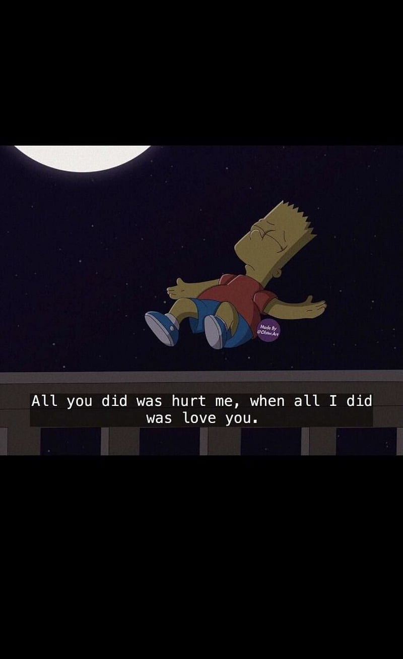 Hopeless love, sad bart simpson, sadness, HD phone wallpaper