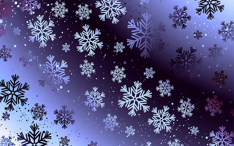 violet snowflakes background, snowflakes patterns, violet winter background, winter backgrounds, snowflakes, HD wallpaper