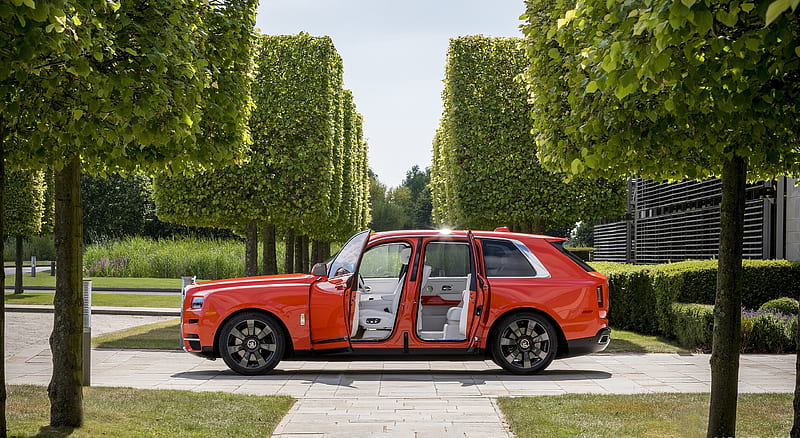 2019 Rolls-Royce Cullinan (Color: Fux Orange) - Side , car, HD wallpaper