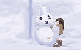 HD wallpaper: Anime, Original, Snowman, night, illuminated, nature,  celebration | Wallpaper Flare