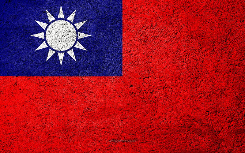 Flag of Taiwan, concrete texture, stone background, Taiwan flag, Asia, Taiwan, flags on stone, HD wallpaper