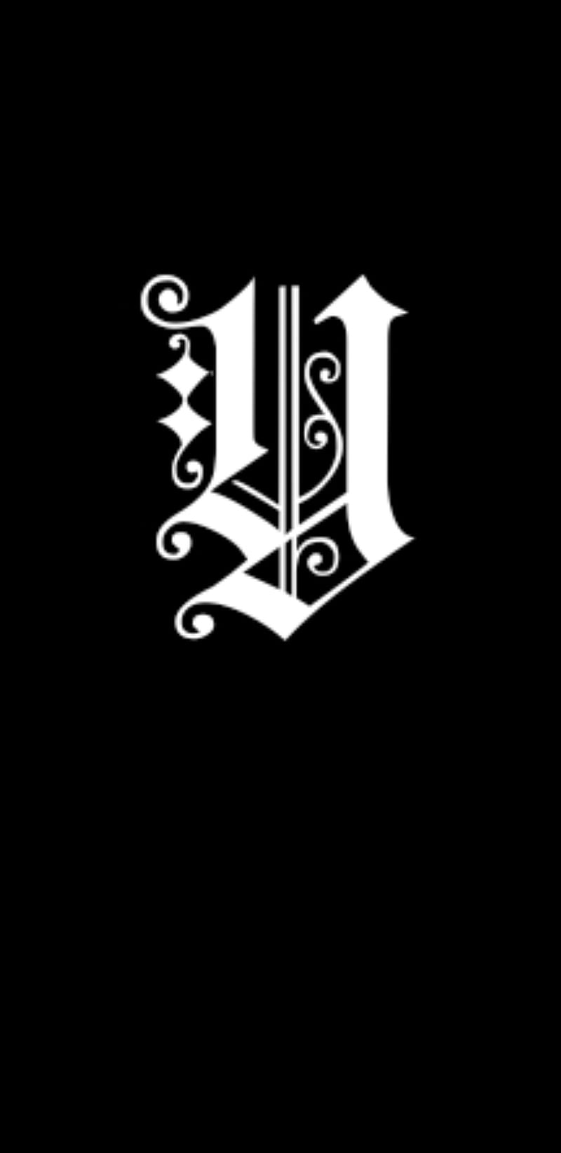letter y, old english, albhabets, letters, black, white, HD phone wallpaper