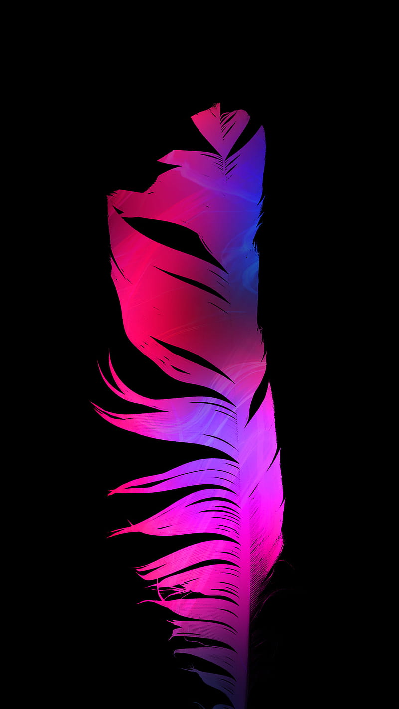 Neon Bird First, Electric, amoled, beauty, black, blue, colorful, colors, deep black, feather, oled, organic, pink, red, true black, vibrant, vivid, HD phone wallpaper
