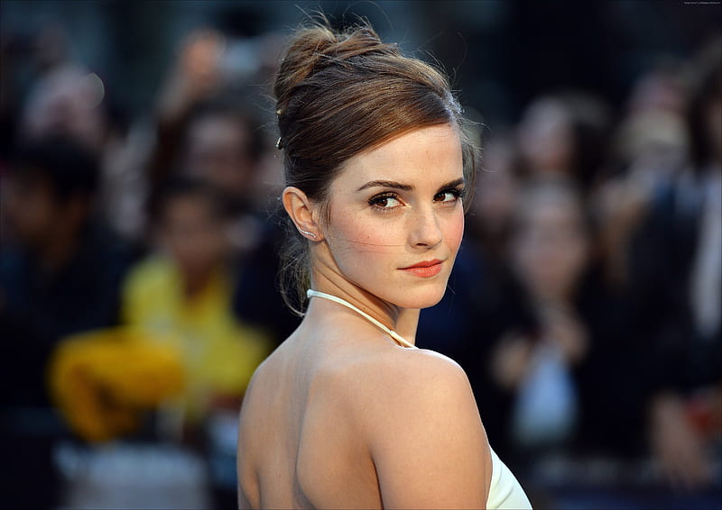 Emma Watson In White Dress, emma-watson, celebrities, girls, white, HD wallpaper