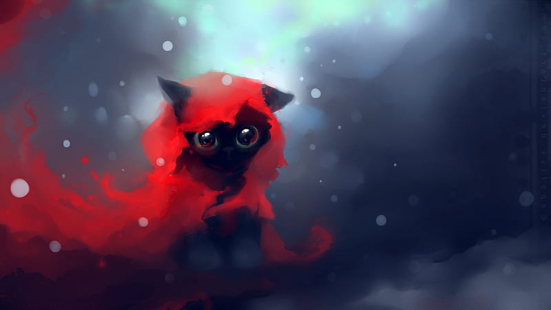 Red Cat by Apofiss, anime cat, red, cat original, black, cat, sweet, cute, black  cat, HD wallpaper | Peakpx