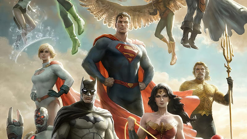 Justice League Team Artwork, justice-league, superheroes, artwork, HD wallpaper