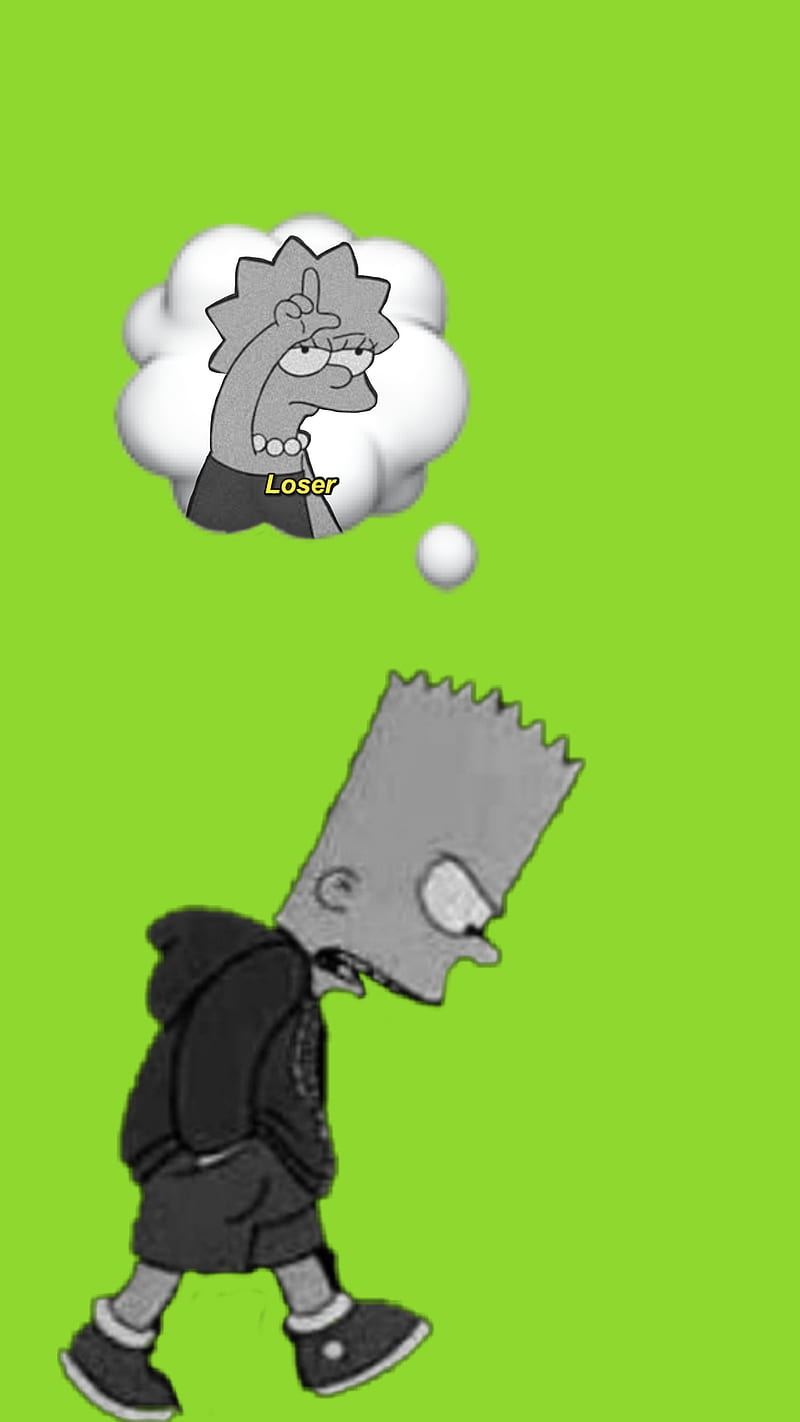 Bored BartV2, bart simpson, depressed, sad, simpsons, HD phone