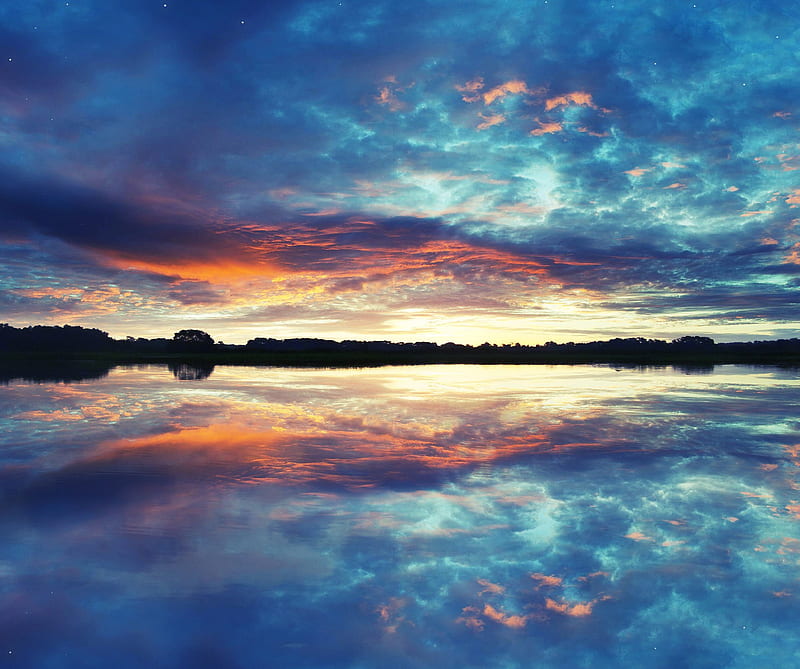 Cosmos Reflection, cloud, dariozo, sky, sun, water, HD wallpaper | Peakpx