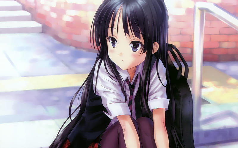 Akiyama Mio Akiyama K On Mio Long Black Hair Girl Wait Goto Anime Hd Wallpaper Peakpx 0880