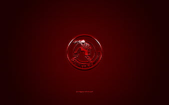 PSV, Dutch football club, Eredivisie, red logo, red fiber background ...