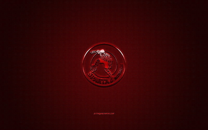 Sparta Rotterdam, Dutch football club, Eredivisie, red logo, red fiber background, football, Rotterdam, Netherlands, Sparta Rotterdam logo, HD wallpaper