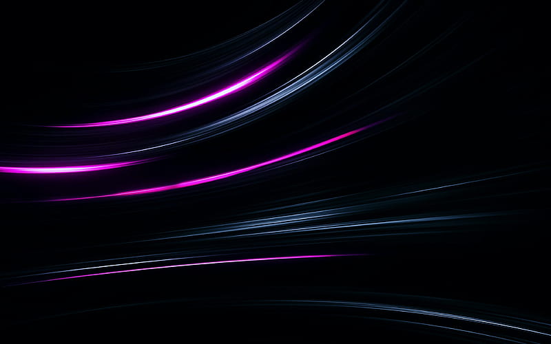 neon lights darkness, abstract waves, lines, HD wallpaper