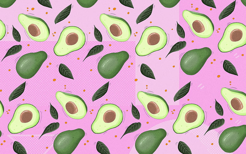 Texture, pattern, avocado, fruit, green, paper, julia sv, pink, HD wallpaper  | Peakpx