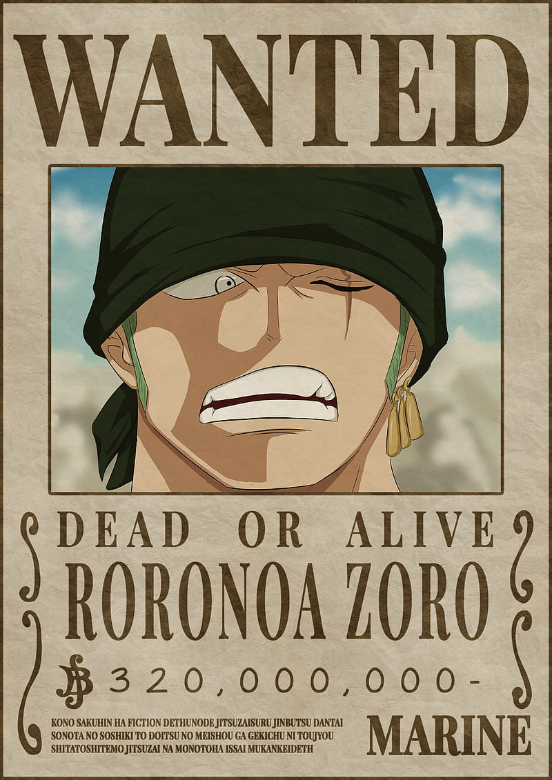 One Piece Roronoa Zoro Wanted Poster Readingcraze