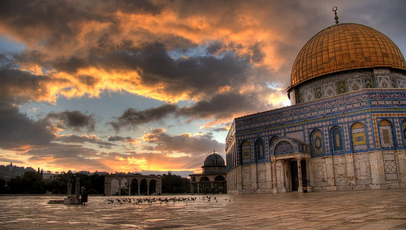 Dome of the rock in jerusalem r, mosque, tard, dome, pegions, r, clouds, HD  wallpaper | Peakpx