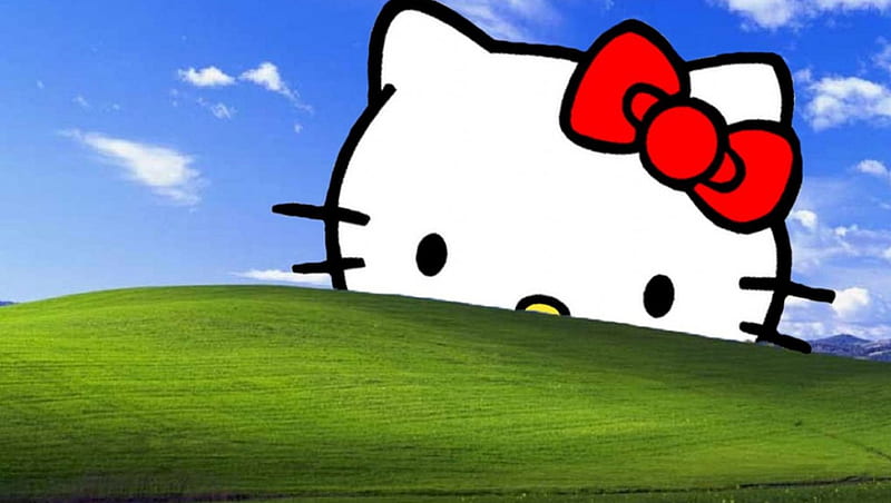 Hello Kitty hug, cute, hello kitty, anime, kitty, bear, hello, cat, HD  wallpaper