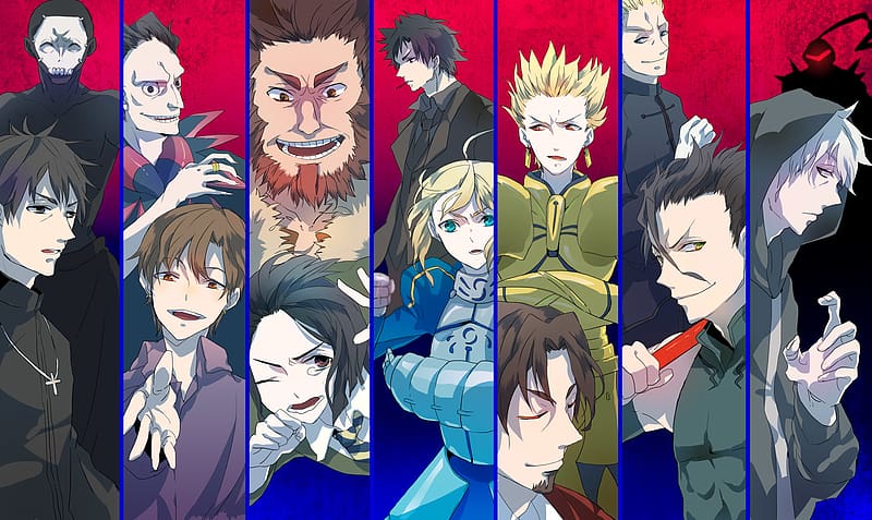Anime, Saber (Fate Series), Fate/zero, Lancer (Fate/zero), Kiritsugu Emiya, Assassin (Fate/zero), Berserker (Fate/zero), Gilgamesh (Fate Series), Archer (Fate/zero), Rider (Fate/zero), Velvet Waver, Kirei Kotomine, Tokiomi Tohsaka, Caster (Fate/zero), Kariya Matou, Ryuunosuke Uryuu, Kayneth El Melloi Archibald, Fate Series, HD wallpaper