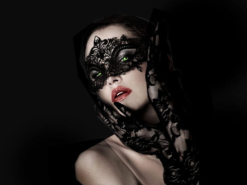 Lace Mask and Gloves, album, the WOW factor, color on black, grandma gingerbread, masking you to join, women are special, female trendsetters, HD wallpaper