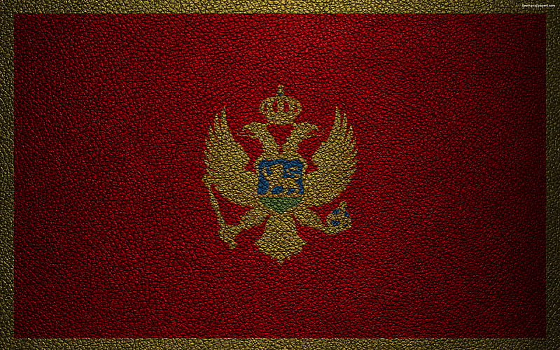 Flag of Montenegro leather texture, Montenegrin flag, Europe, flags of Europe, Montenegro, HD wallpaper
