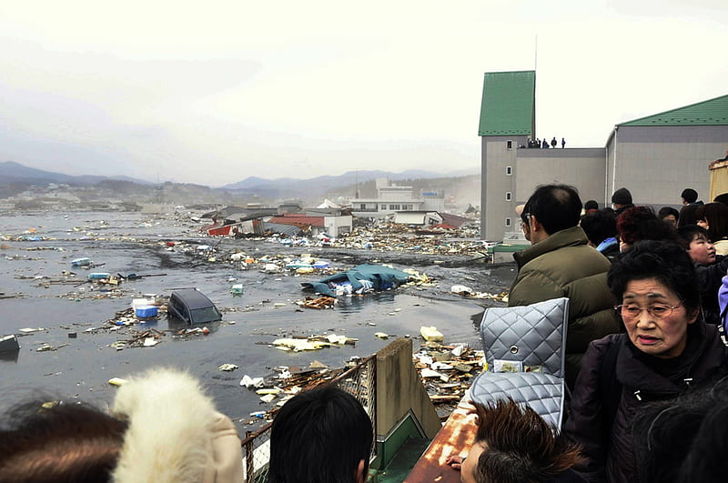 Miyagi-japan tsunami, japan, human, tsunami, nature, pray, HD wallpaper