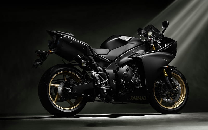 Black Yamaha R1 Sportbike-Top Sportbike, HD wallpaper