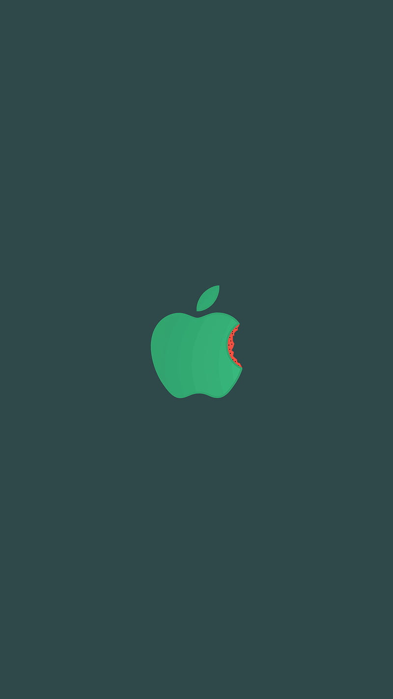Apple, 2018, flat, fruit, green, logo, melon, red, watermelon, HD phone ...
