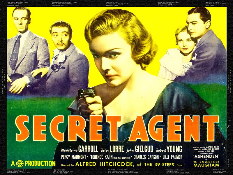 Secret Agent01, alfred hitchcock, posters, classic movies, Secret Agent, HD wallpaper