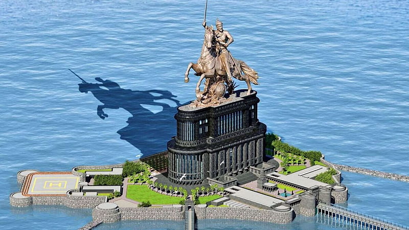 Shivaji Maharaj Statue Reflection On Water Shivaji Maharaj, HD wallpaper