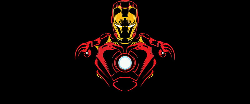 Iron Man , Marvel Superheroes, AMOLED, Pitch Black, Graphics CGI, Marvel 3440x1440, HD wallpaper