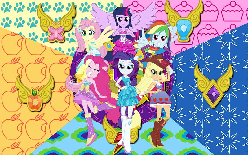 Equestria Girls , Twilight Sparkle, Pinkie Pie, cute, My Little Pony, TV Series, Rarity, Rainbow Dash, Fluttershy, Cartoons, Equestria Girls, Applejack, HD wallpaper