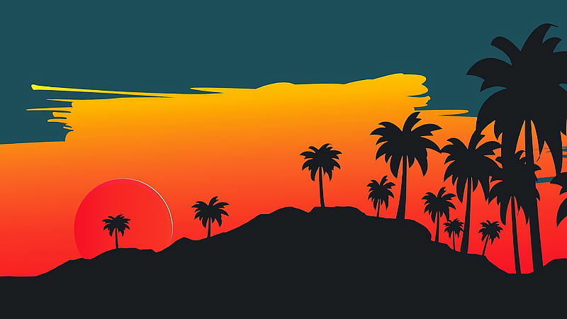 Artistic Sunset, HD wallpaper