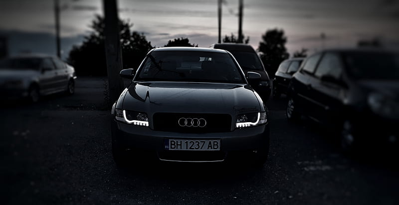 Audi, a4, b6, dark, lights, HD wallpaper
