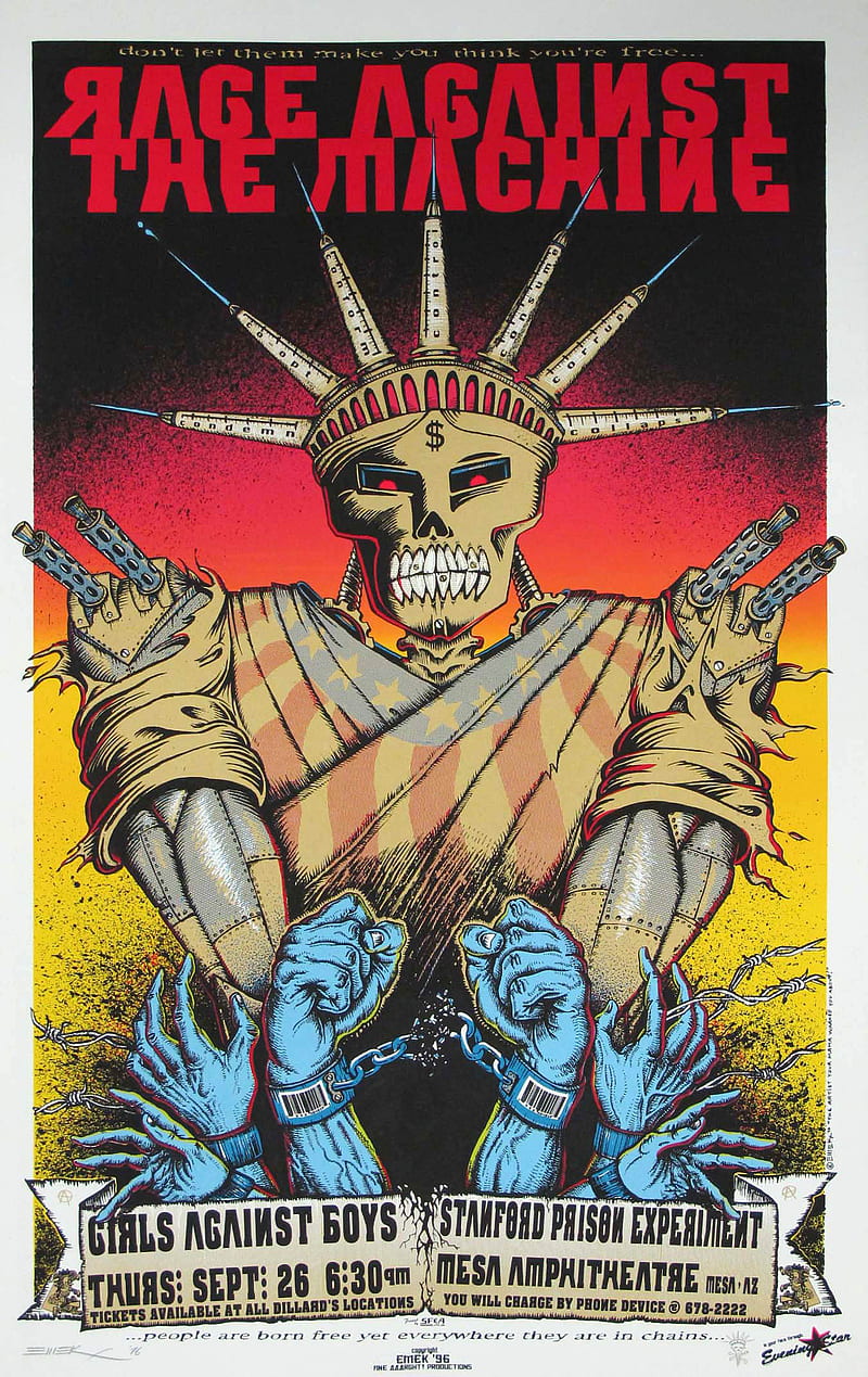 Rage Against Machine, concert, mesa, poster, HD phone wallpaper
