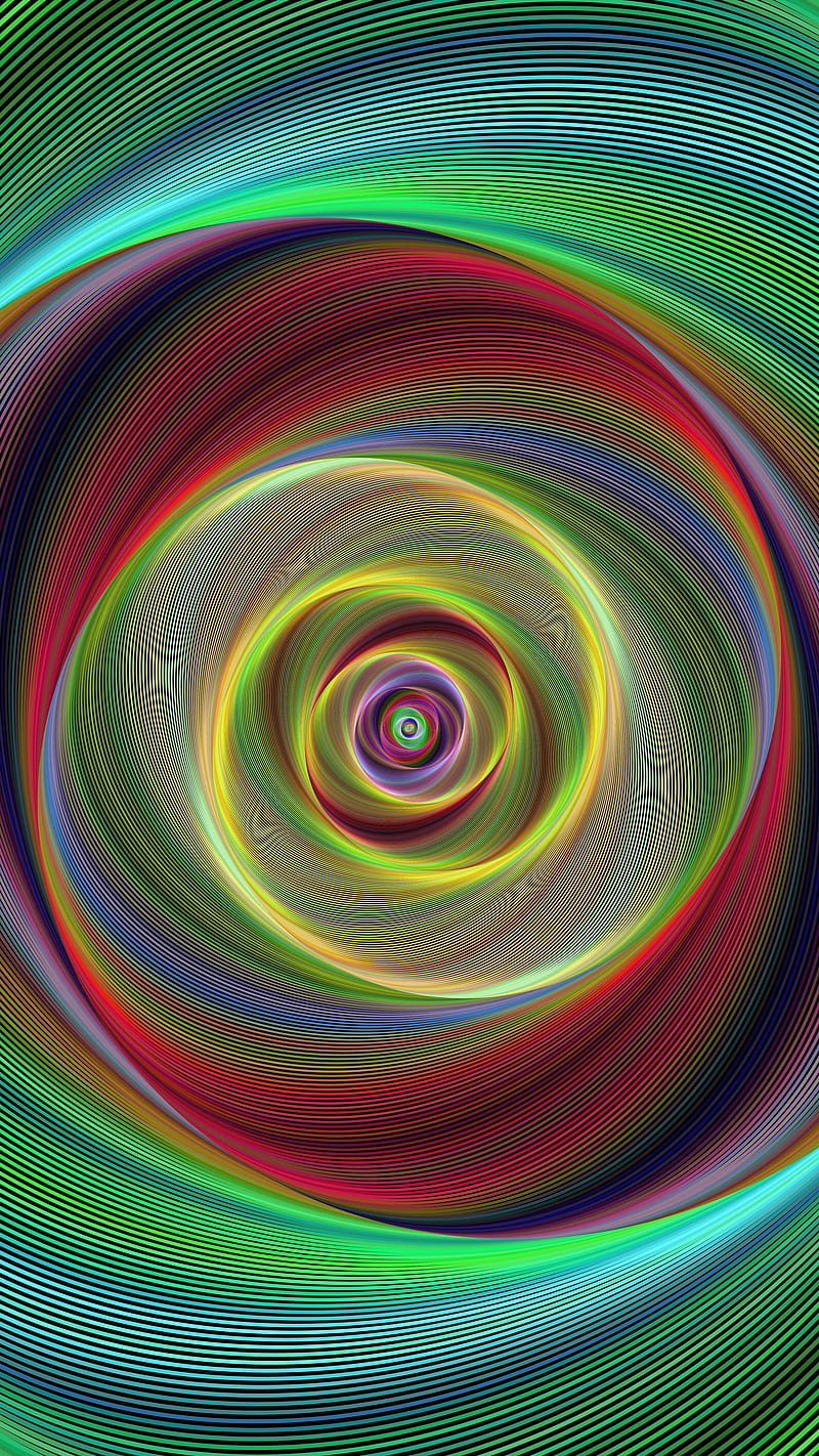 Fractal abstraction , spiral, rotation, multicolored, HD phone wallpaper