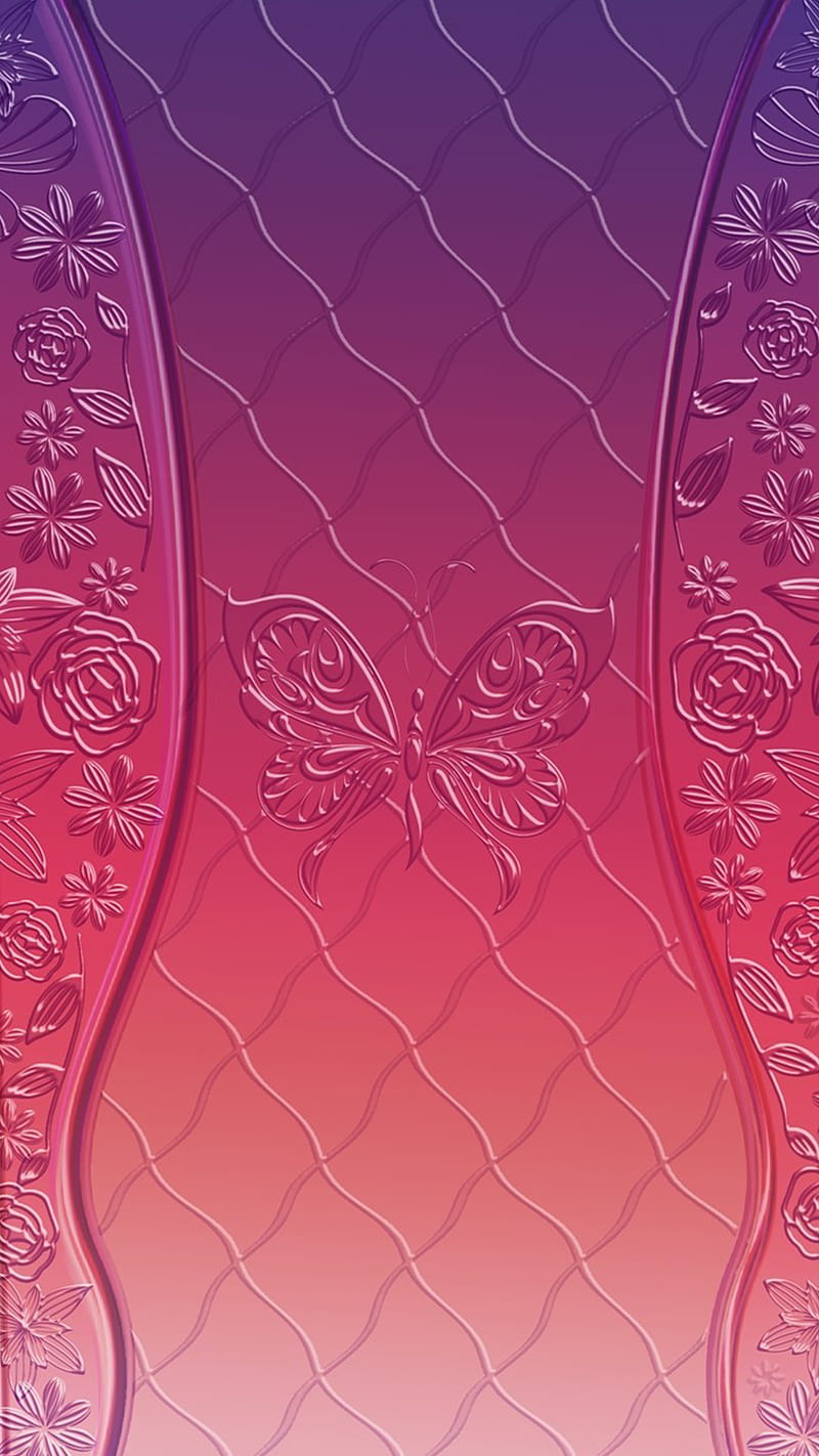 Butterfly Swirl, fantasy, floral, flower, pattern, pink, pretty, purple, HD phone wallpaper