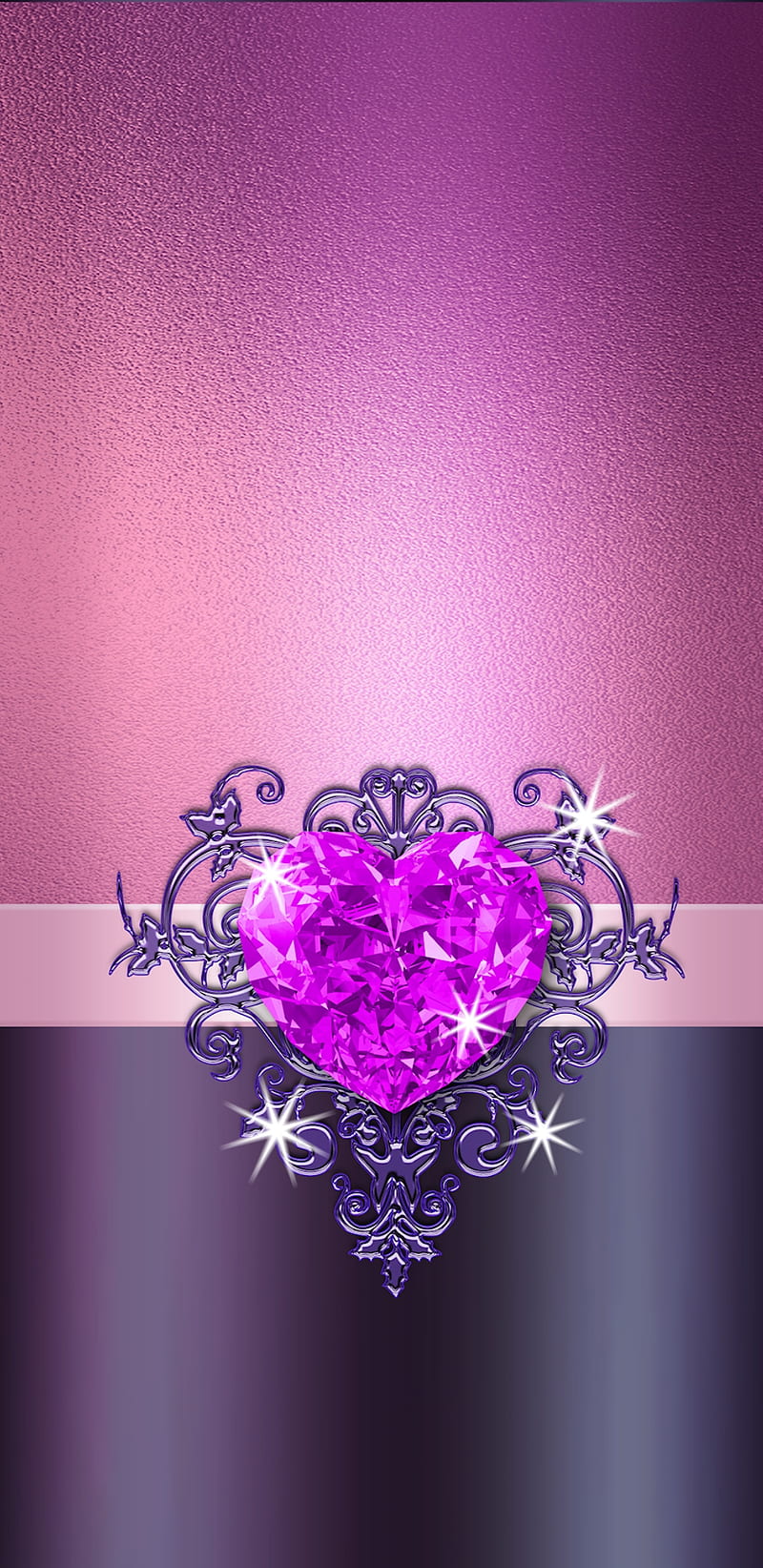 Crystal Heart, girly, corazones, pink, pretty, sparkle, HD phone ...