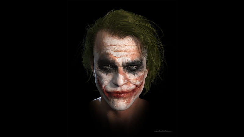 Joker Heath Ledger Art, joker, superheroes, supervillain, artwork, HD wallpaper