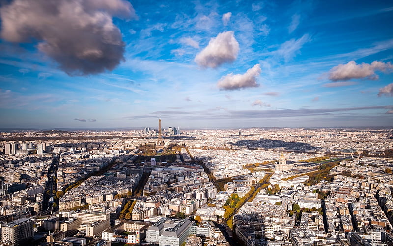 Paris, spring, metropolis, Eiffel Tower, cityscape, skyline, France, HD wallpaper