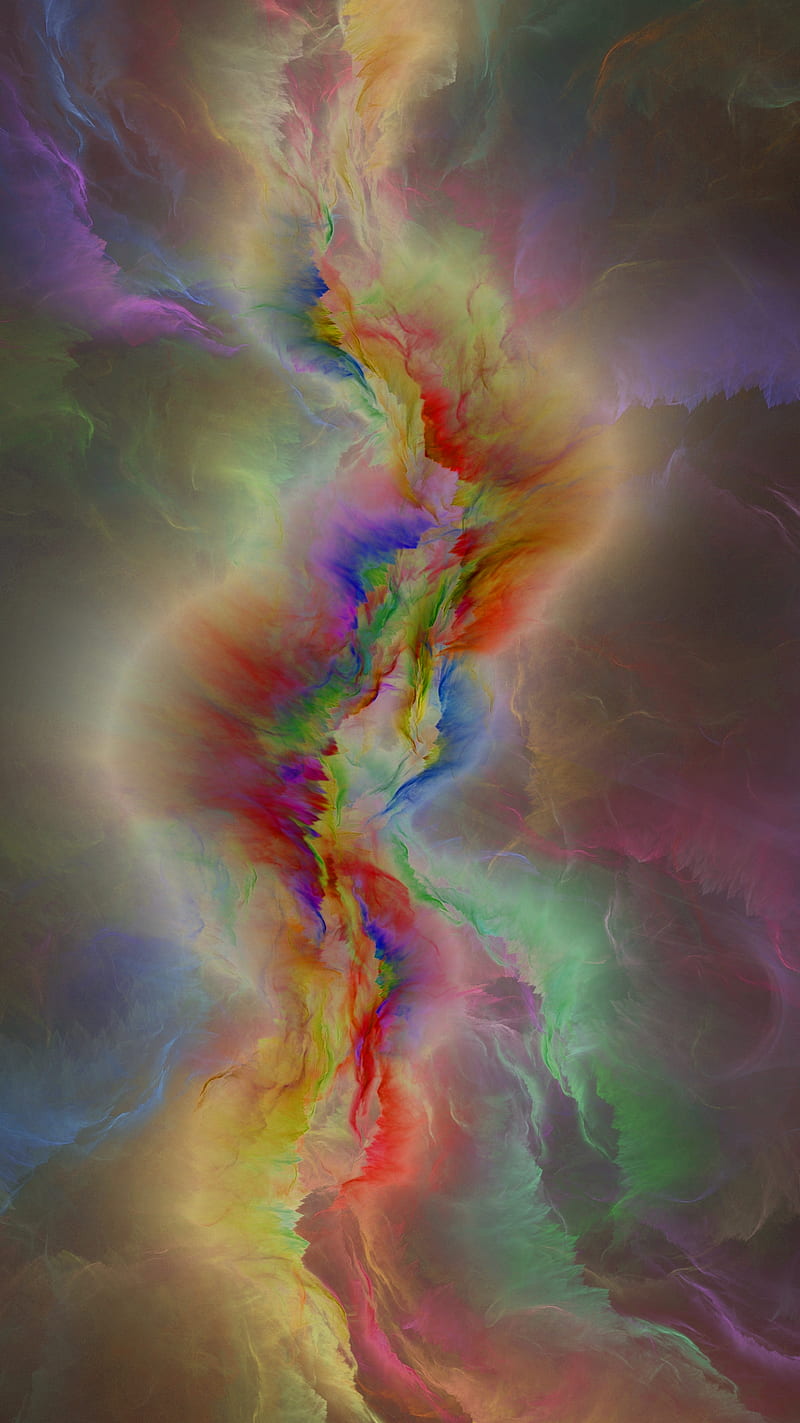 Rainbow, clouds, color, colour, earth, el, explosion, nebula, pink, rainbows, HD phone wallpaper