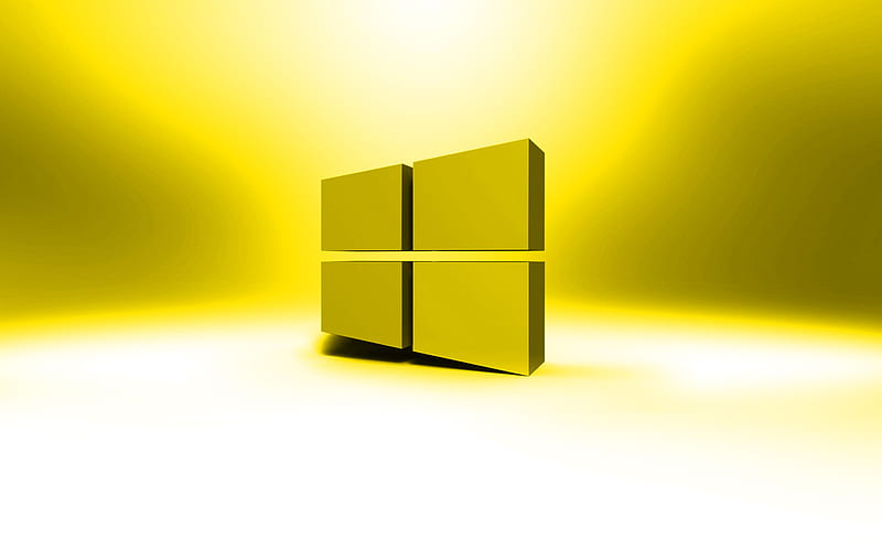 Windows 10 yellow logo, creative, OS, yellow abstract background, Windows  10 3D logo, HD wallpaper | Peakpx