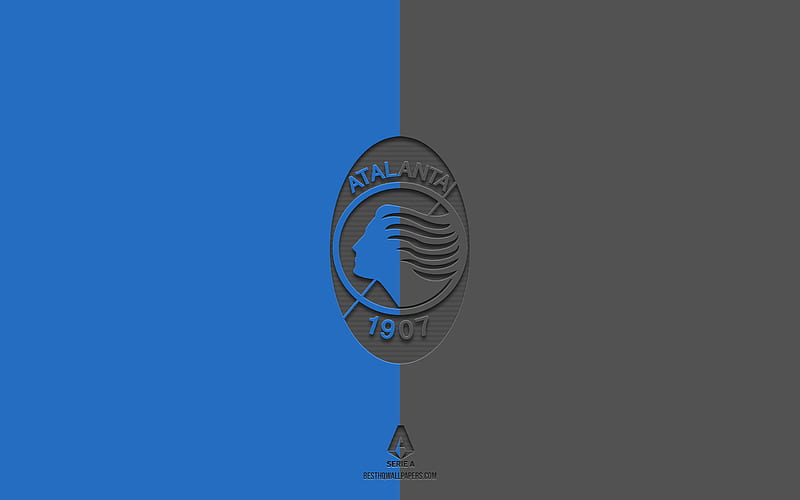 Atalanta BC, blue-black background, Italian football team, Atalanta emblem, Serie A, Italy, football, Atalanta logo, Atalanta Bergamasca Calcio, HD wallpaper