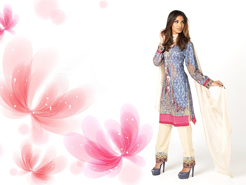 Pakistani Model, Pakistani, female, salwar, desi, heels, shoes, HD wallpaper