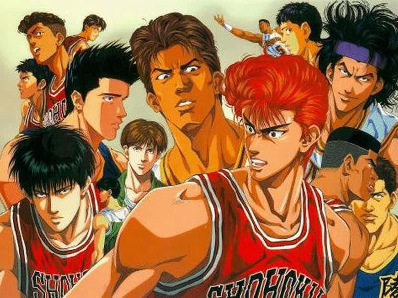 Team Shohoku and regional oponents, shohoku, shoyo, kainan, anime, basketball, ryonan, slamdunk, HD wallpaper